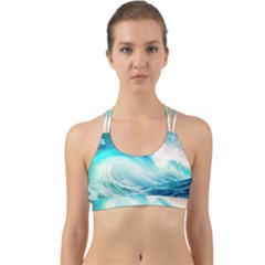 Tsunami Waves Ocean Sea Nautical Nature Water 8 Back Web Sports Bra