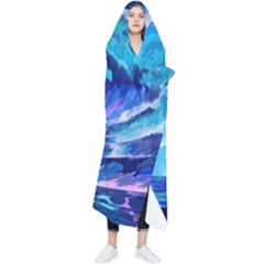 Tsunami Tidal Wave Ocean Waves Sea Nature Water 2 Wearable Blanket by Jancukart