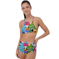 Illustration Cartoon Character Animal Cute High Waist Tankini Set by Sudheng