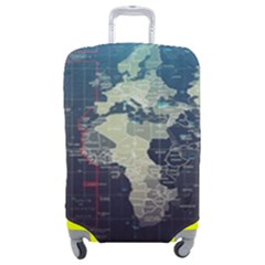 Vintage World Map Illustration Artwork Water Drop Digital Art Arts Luggage Cover (medium) by Sudheng