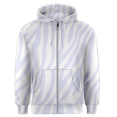 Grey Zebra Vibes Animal Print  Men s Zipper Hoodie