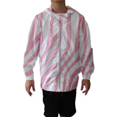 Pink Zebra Vibes Animal Print  Kids  Hooded Windbreaker by ConteMonfrey