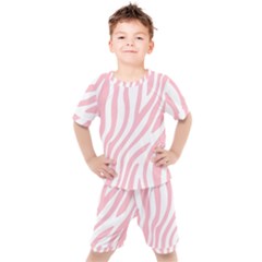 Pink Zebra Vibes Animal Print  Kids  Tee And Shorts Set by ConteMonfrey