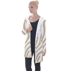 Brown Zebra Vibes Animal Print  Longline Hooded Cardigan by ConteMonfrey