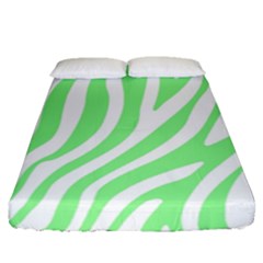 Green Zebra Vibes Animal Print  Fitted Sheet (queen Size) by ConteMonfrey