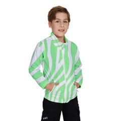 Green Zebra Vibes Animal Print  Kids  Windbreaker by ConteMonfrey