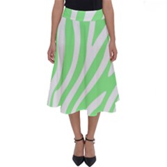 Green Zebra Vibes Animal Print  Perfect Length Midi Skirt by ConteMonfrey