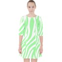 Green Zebra Vibes Animal Print  Quarter Sleeve Pocket Dress View1