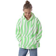 Green Zebra Vibes Animal Print  Kids  Oversized Hoodie by ConteMonfrey