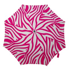 Pink Fucsia Zebra Vibes Animal Print Hook Handle Umbrellas (small) by ConteMonfrey