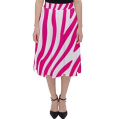 Pink Fucsia Zebra Vibes Animal Print Classic Midi Skirt by ConteMonfrey