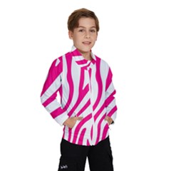 Pink Fucsia Zebra Vibes Animal Print Kids  Windbreaker by ConteMonfrey