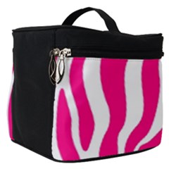 Pink Fucsia Zebra Vibes Animal Print Make Up Travel Bag (small) by ConteMonfrey