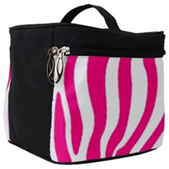 Pink Fucsia Zebra Vibes Animal Print Make Up Travel Bag (big) by ConteMonfrey