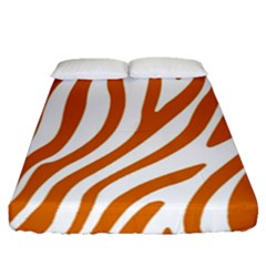 Orange Zebra Vibes Animal Print   Fitted Sheet (queen Size) by ConteMonfrey