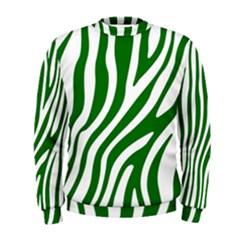 Dark Green Zebra Vibes Animal Print Men s Sweatshirt by ConteMonfrey