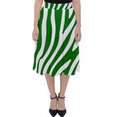 Dark Green Zebra Vibes Animal Print Classic Midi Skirt by ConteMonfrey