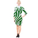 Dark green Zebra Vibes Animal Print Quarter Sleeve Hood Bodycon Dress View2