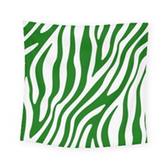 Dark Green Zebra Vibes Animal Print Square Tapestry (small)