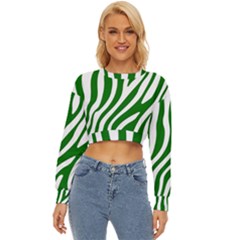 Dark Green Zebra Vibes Animal Print Lightweight Long Sleeve Sweatshirt by ConteMonfrey