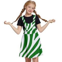 Dark Green Zebra Vibes Animal Print Kids  Apron Dress by ConteMonfrey