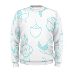 Birds Seamless Pattern Blue Men s Sweatshirt