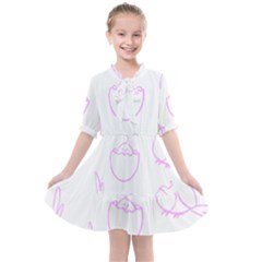 Birds Seamless Pattern Purple Kids  All Frills Chiffon Dress by ConteMonfrey