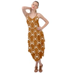 Brown Golden Bees Layered Bottom Dress by ConteMonfrey