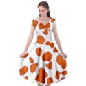 Orange Cow Dots Cap Sleeve Wrap Front Dress View1