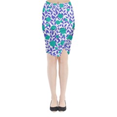 Green Flowers On The Wall Midi Wrap Pencil Skirt by ConteMonfrey