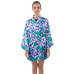 Green Flowers On The Wall Long Sleeve Satin Kimono by ConteMonfrey