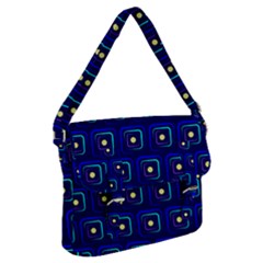 Blue Neon Squares - Modern Abstract Buckle Messenger Bag