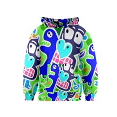 Crazy Pop Art - Doodle Skulls  Kids  Pullover Hoodie by ConteMonfrey