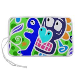 Crazy Pop Art - Doodle Skulls  Pen Storage Case (l)