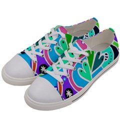 Crazy Pop Art - Doodle Hearts   Women s Low Top Canvas Sneakers by ConteMonfrey