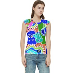 Crazy Pop Art - Doodle Buddies  Women s Raglan Cap Sleeve Tee by ConteMonfrey