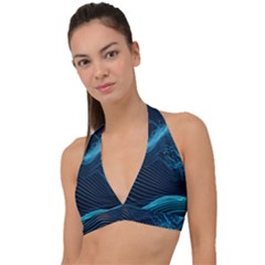 Technology Computer Background Halter Plunge Bikini Top by Simbadda