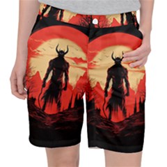 Demon Halloween Women s Pocket Shorts by Simbadda