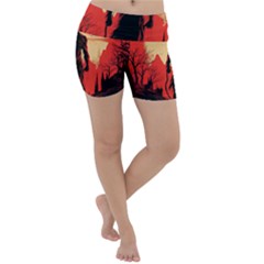 Demon Halloween Lightweight Velour Yoga Shorts by Simbadda