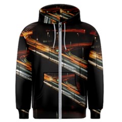 Highway Night Lighthouse Car Fast Men s Zipper Hoodie by Amaryn4rt