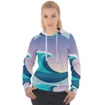 Tsunami Tidal Wave Wave Minimalist Ocean Sea 4 Women s Overhead Hoodie