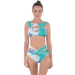 Tsunami Tidal Wave Wave Minimalist Ocean Sea 2 Bandaged Up Bikini Set  by Wegoenart