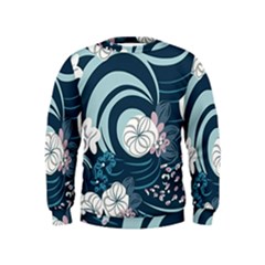 Flowers Pattern Floral Ocean Abstract Digital Art Kids  Sweatshirt by Wegoenart