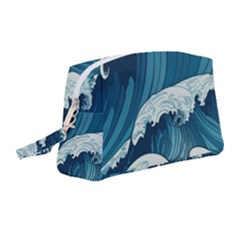 Waves Ocean Sea Pattern Water Tsunami Rough Seas Wristlet Pouch Bag (medium) by Wegoenart