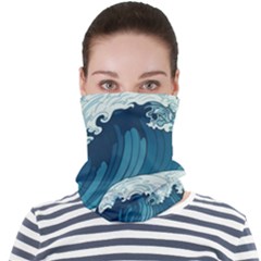 Waves Ocean Sea Pattern Water Tsunami Rough Seas Face Seamless Bandana (adult) by Wegoenart