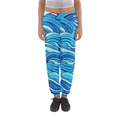 Pattern Ocean Waves Blue Nature Sea Abstract Women s Jogger Sweatpants