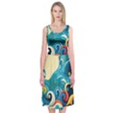 Waves Ocean Sea Abstract Whimsical Abstract Art 5 Midi Sleeveless Dress View1