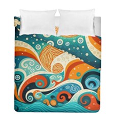 Waves Ocean Sea Abstract Whimsical Abstract Art 4 Duvet Cover Double Side (full/ Double Size) by Wegoenart