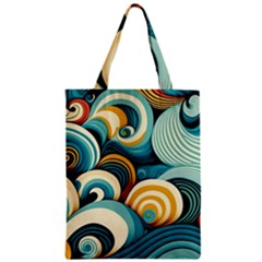 Waves Ocean Sea Abstract Whimsical Abstract Art 6 Zipper Classic Tote Bag by Wegoenart