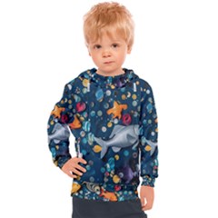 Confetti Ocean Themed Tropical Background Wallpaper 2 Kids  Hooded Pullover